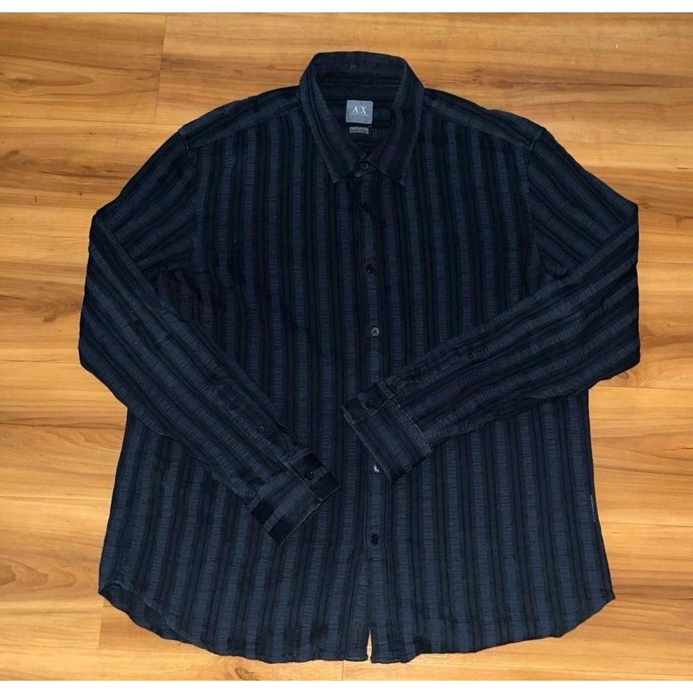 Mens A|X Armani Exchange Textured Button Up Casual Shirt